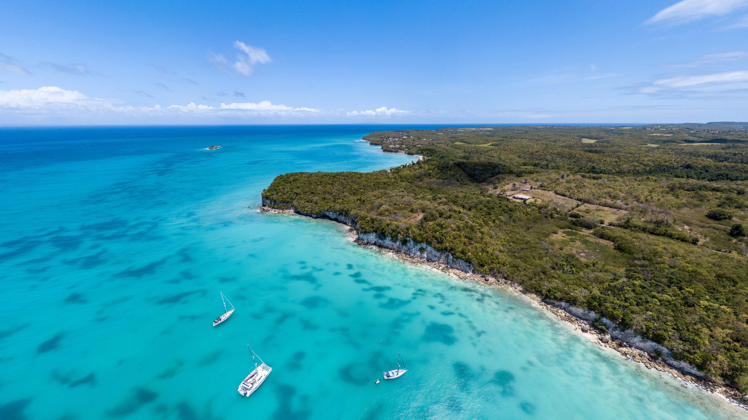 Marie-Galante vue de haut, une des îles de Guadeloupe
